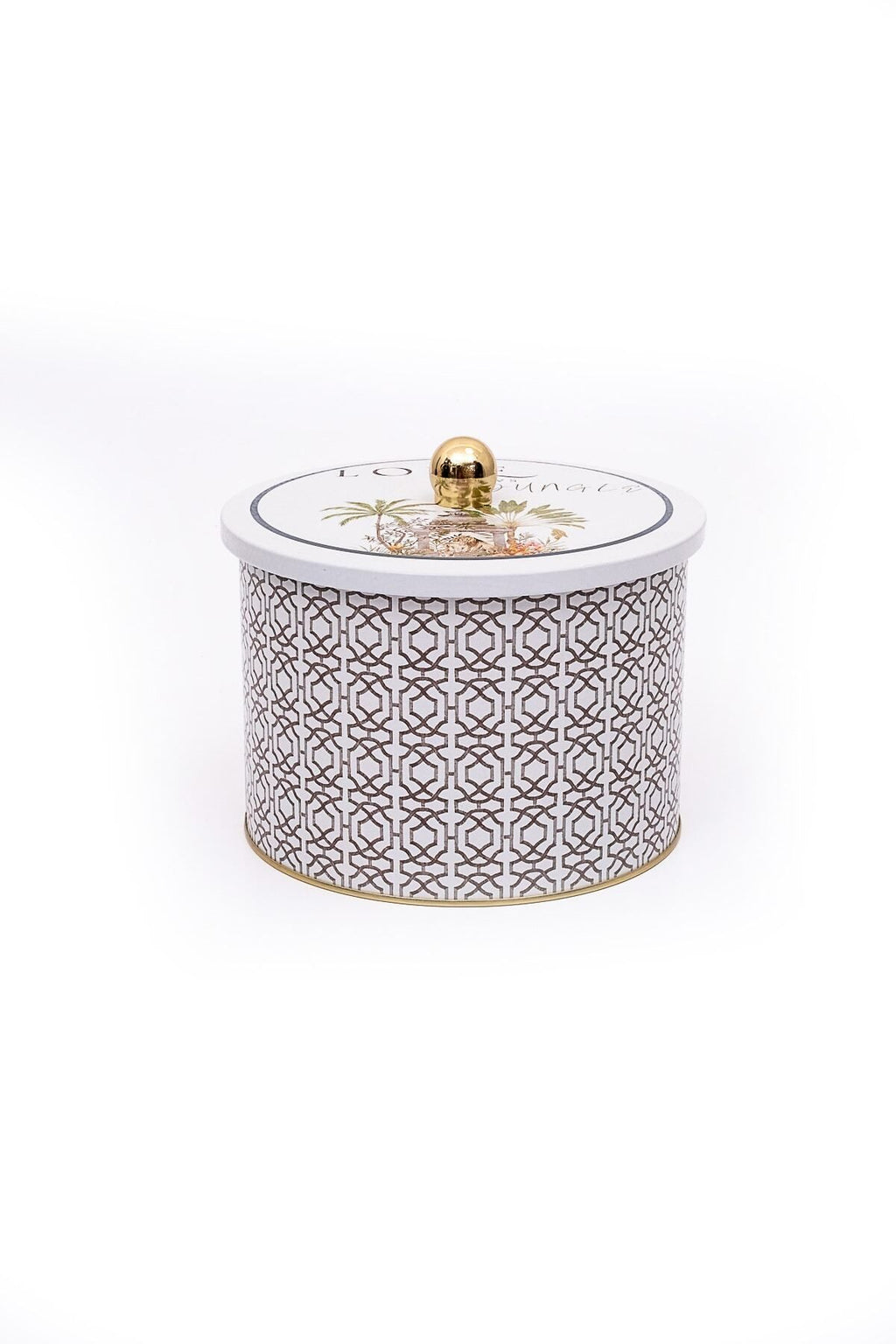 Forrest Desenli Yuvarlak Metal Saklama Kabı 14 Cm, Erzak Kabı - Organizer 17,5 Cm X 13 Cm Er145-2g