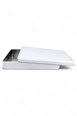 300x200x57 mm Metal Kapaklı Baskısız Metal Kutu, Mat Beyaz, 25 Adet