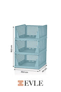 Evle Fold & Go Katlanır 3lü Organizer Kayar Raf, Mavi