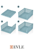 Evle Fold & Go Katlanır 3lü Organizer Kayar Raf, Mavi