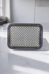 Ef169-18 Checkers Blue_swt Home Desenli Dikdörtgen Tepsi 32x43 Cm