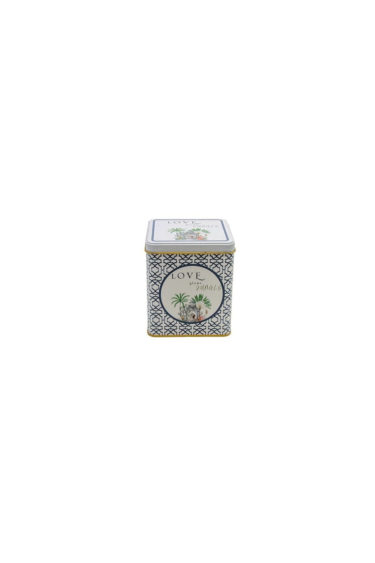 Er024-6ı Forrest Grey Love Desenli Kare Metal Saklama Kabı 12x12 Cm