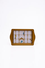 Ee170-t7 Bird Cage Desenli Dikdörtgen Tepsi 16x25 Cm