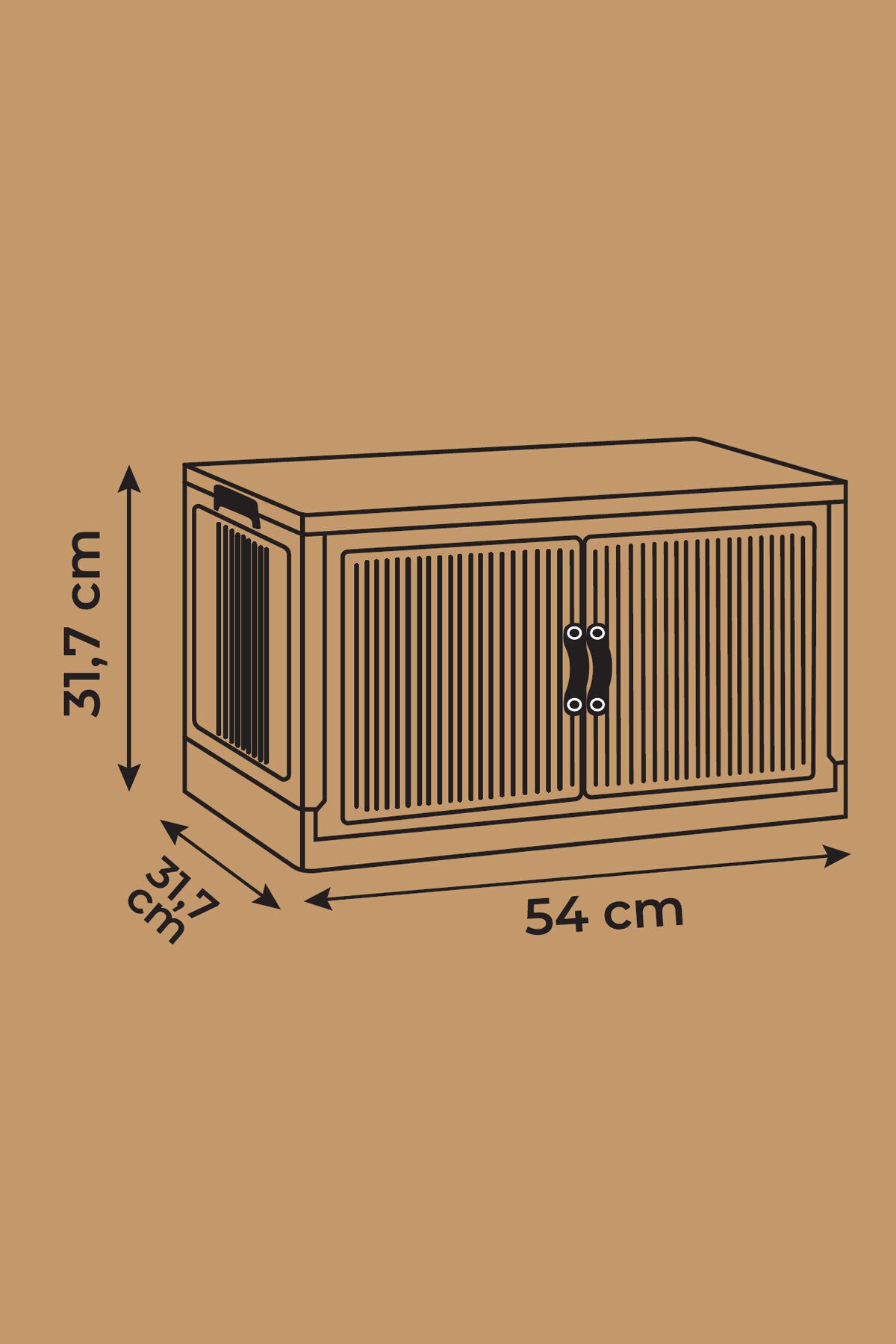 Evle Katlanabilir Modüler Dolap Tekli, 55 lt, 54 cm x 31,7 cm x 31,7 cm
