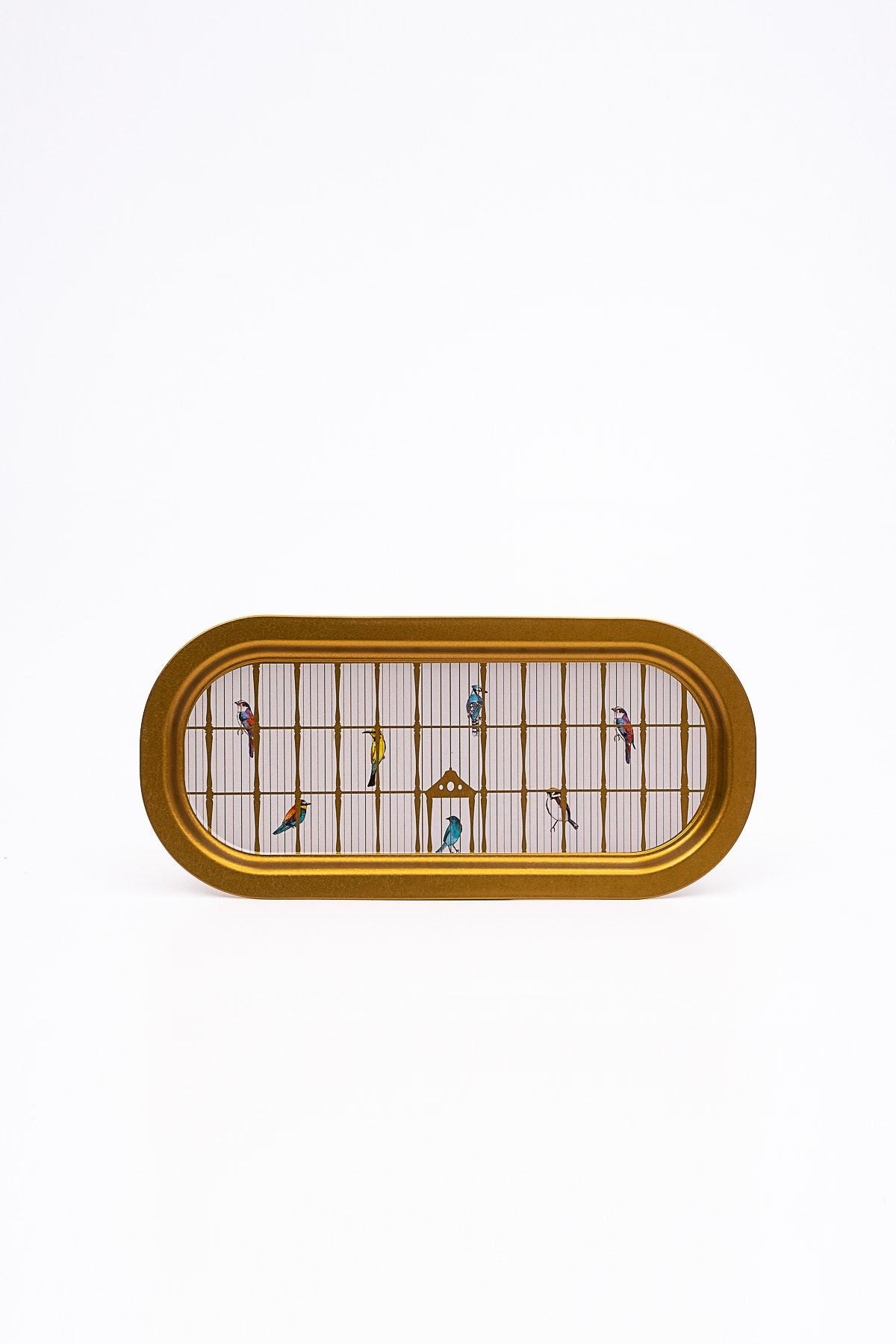 Ee168-t7 Bird Cage Desenli Oval Tepsi 16x35 Cm