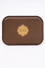 Retro Desenli Metal Tepsi - Çay Kahve Tepsisi - Sunum Tepsisi 28 Cm X 40 Cm Ee164-u6