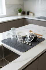 Süper Emici Mikrofiber Bulaşık Kurutma Matı, Kurutma Örtüsü Tezgah Üstü- 36x45 cm