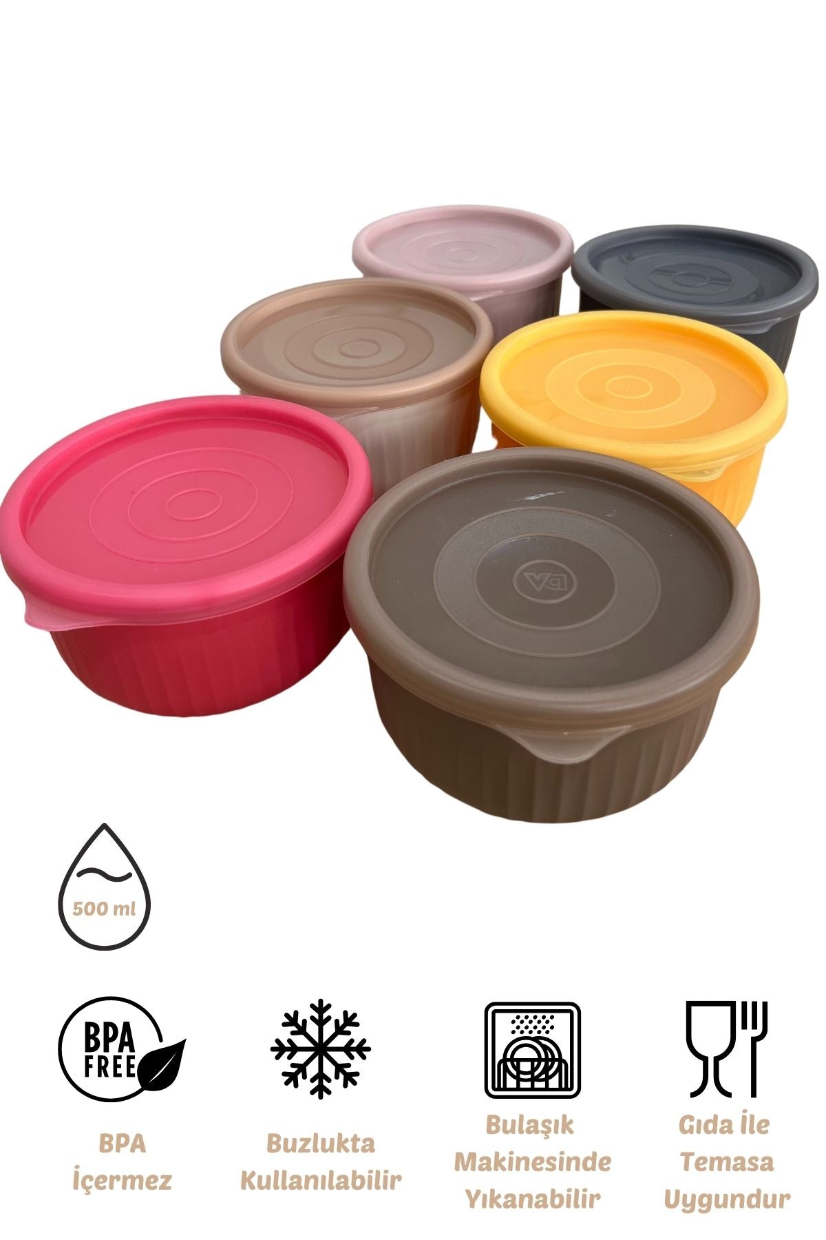 x VipAhmet Vakumlu Saklama Kabı 6'lı Set, 0,50 lt