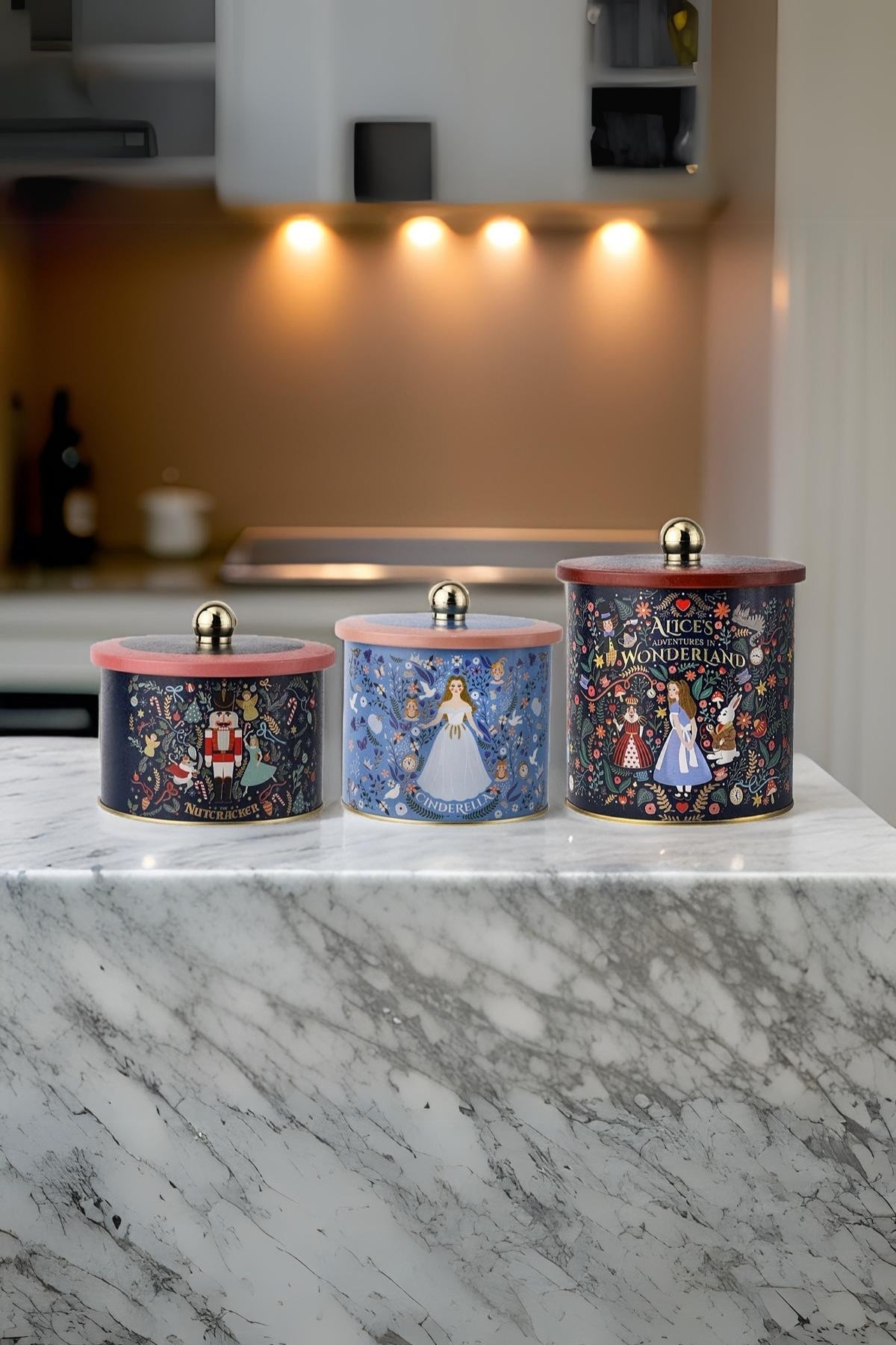 Yuvarlak Kutu Ø140, Topuz Kulp, 3 lü Set