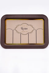 Ee169-u6 Retro Desenli Dikdörtgen Tepsi 32x43 Cm