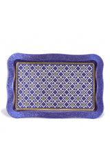 Ef165-93 Turkish Blue_swt Home Desenli Dikdörtgen Tepsi 24x36 Cm