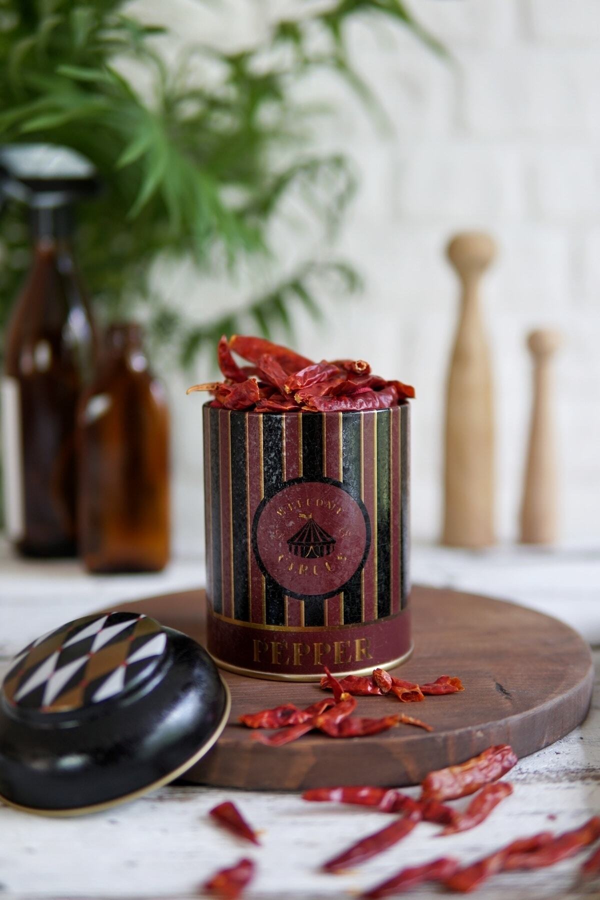 Yuvarlak Metal Saklama Kabı, Ø 9 x 11 cm, Kubbe Kapak, 0,6 lt