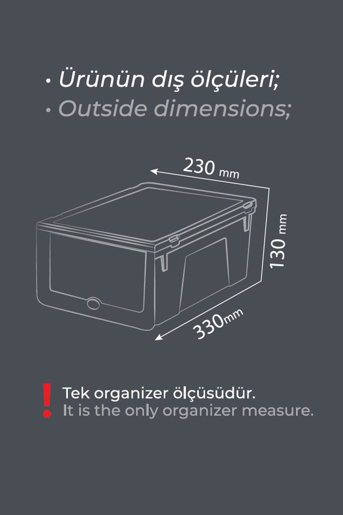 Modüler Ayakkabılık, 6 Lı M (KADIN) 33 Cm X 13 Cm X 23 Cm Antrasit