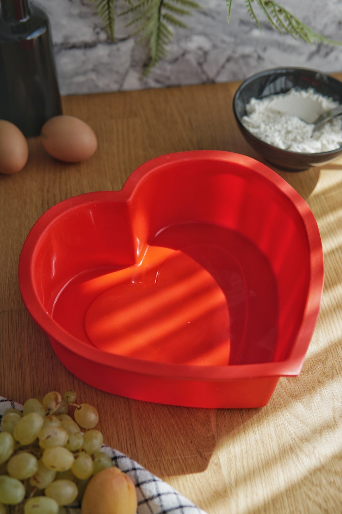 Kalp Model Silikon Kek Kalıbı, Platinium Silikon