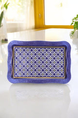 Ef165-93 Turkish Blue_swt Home Desenli Dikdörtgen Tepsi 24x36 Cm