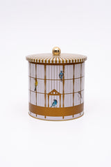 Bird Cage Desenli Erzak Saklama Kabı - Metal Saklama Kabı 17,5 Cm X 18 Cm Er147-t7