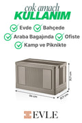Evle Katlanır Kasa - Large 54 x 31,7 x 31,7 cm, Flat Blue