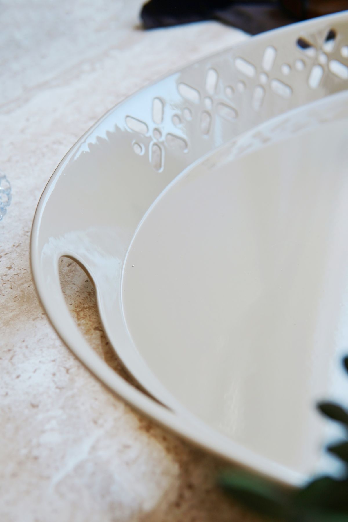 Metal Oval Servis Tepsisi, Büyük Tepsi, Çay Kahve Tepsisi