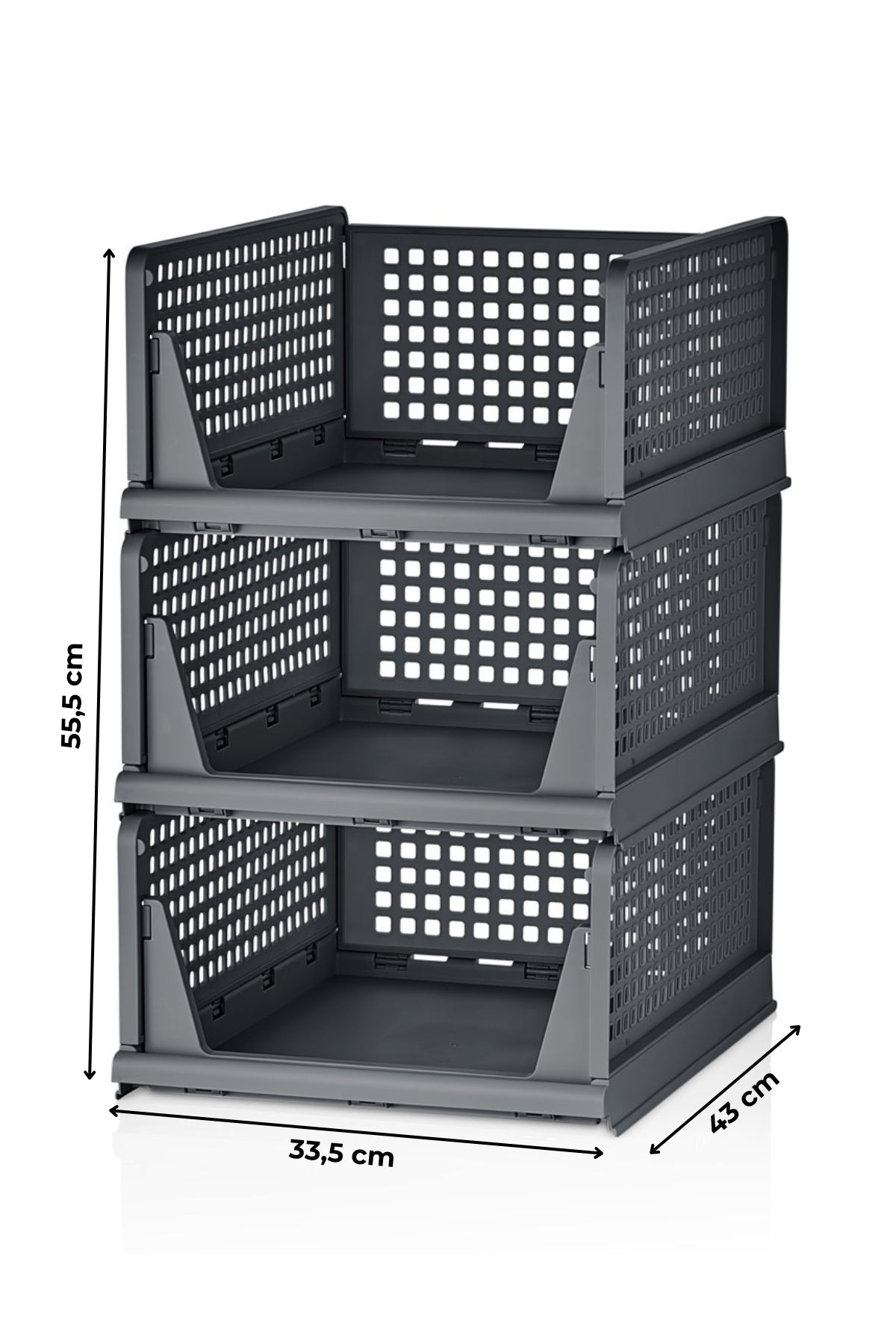 Evle Fold & Go Katlanır 3lü Organizer Kayar Raf, Mavi