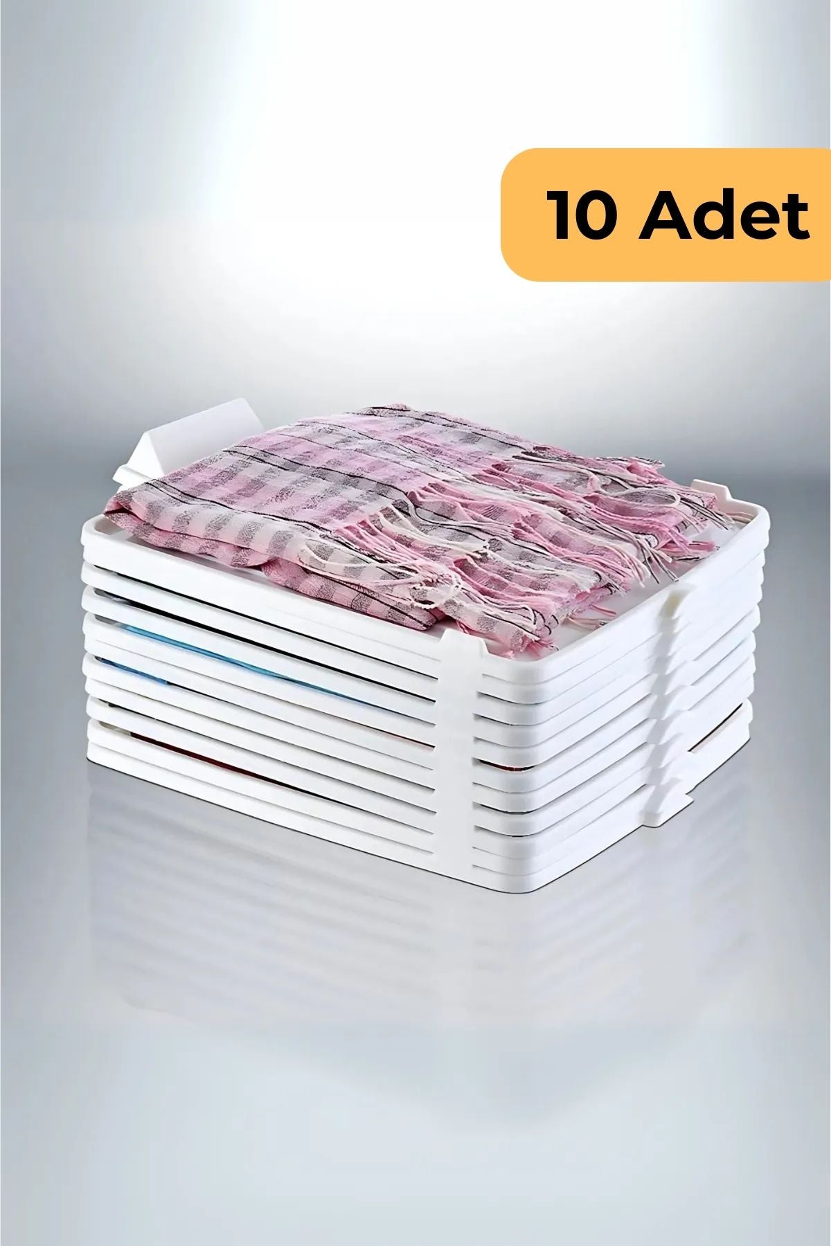 Beyaz T-Shirt Düzenleyici 10'lu Set, Beyaz TR Plastik