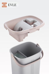 Lavine Premium Flat Mop Seti | Gri, Su Tahliyeli Kova, Paslanmaz Çelik Sap