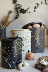 Metal Patates Soğan Kovası - Sebzelik - Patates Soğanlık Sepeti Sarımsaklık 3lü Set, Terrazo Erb29u4