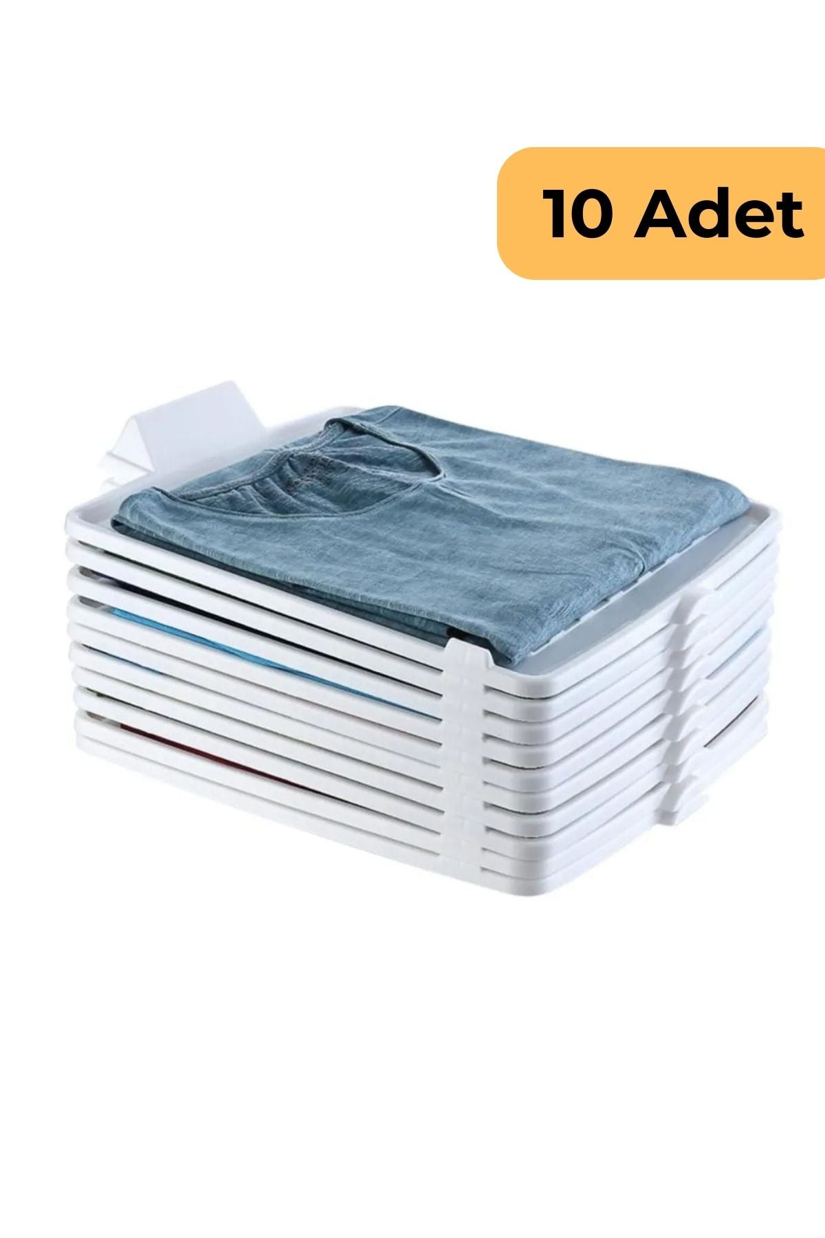 Beyaz T-Shirt Düzenleyici 10'lu Set, Beyaz TR Plastik