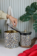 Leo Desenli Metal Saklama Kabı 2'li Set 2.1 Litre + 4.1 Litre Erb48v4