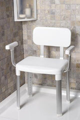 Primanova Cappadocia Paslanmaz Alüminyum Sırt ve Kol Destekli Yaşlı Engelli Banyo Sandalyesi (130 KG Kapasite)