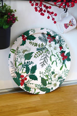 Yılbaşı Noel, Yeni Yıl Desenli Yuvarlak Metal Tepsi 37 cm