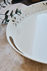 Metal Oval Servis Tepsisi, Büyük Tepsi, Çay Kahve Tepsisi