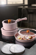 Neoflam D-NEOMDS9I-03 Neoflam Midas Orta Boy Set Pembe Inductıon 9 Parça