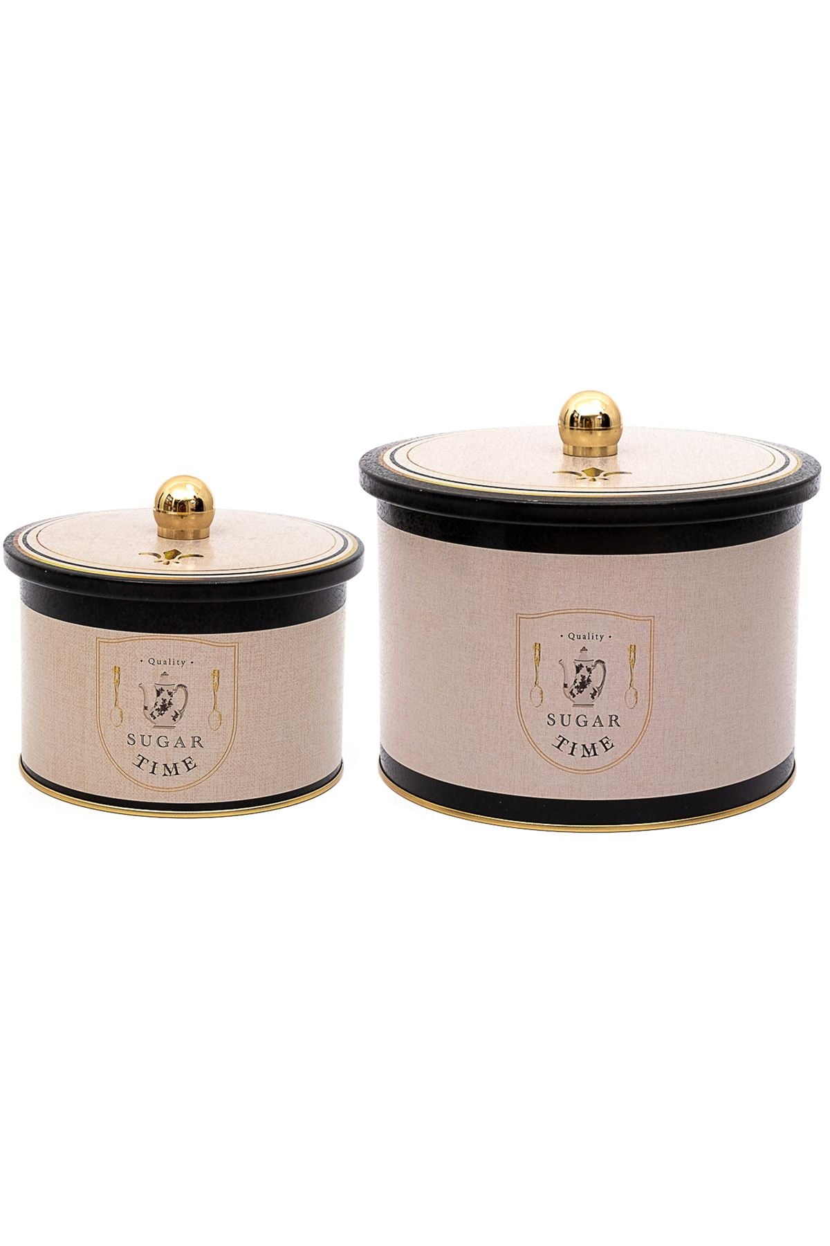 Azura Desenli Metal Saklama Kabı Seti - 2'li Set (1,3 Lt - 2,9 Lt) ERB53V3