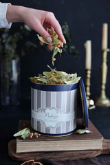 Elegance Desenli Yuvarlak Metal Saklama Kabı, Erzak Saklama Kabı 14 Cm X 15 Cm Er143-5b