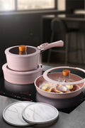 Neoflam D-NEOMDS9I-03 Neoflam Midas Orta Boy Set Pembe Inductıon 9 Parça