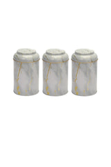 Efb0451 Silindir Saklama Kabı Ø105 3 Lü Set, Marble White