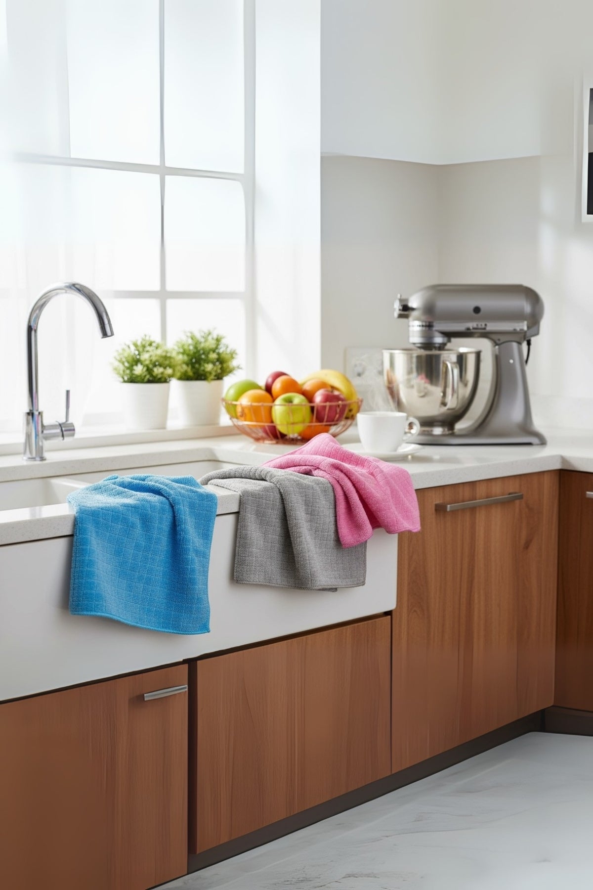 3'lü Paket İz Bırakmayan Mikrofiber Temizlik Bezi, Çok Amaçlı Mutfak & Genel Temizlik Bezi, Renkli