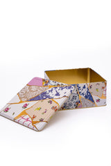 Er029-u5 Kint Sugi Desenli Kare Metal Saklama Kabı 24x24 Cm