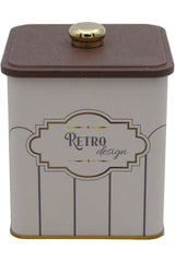 Er023-u6 Retro Desenli Kare Metal Saklama Kabı 12x12 Cm