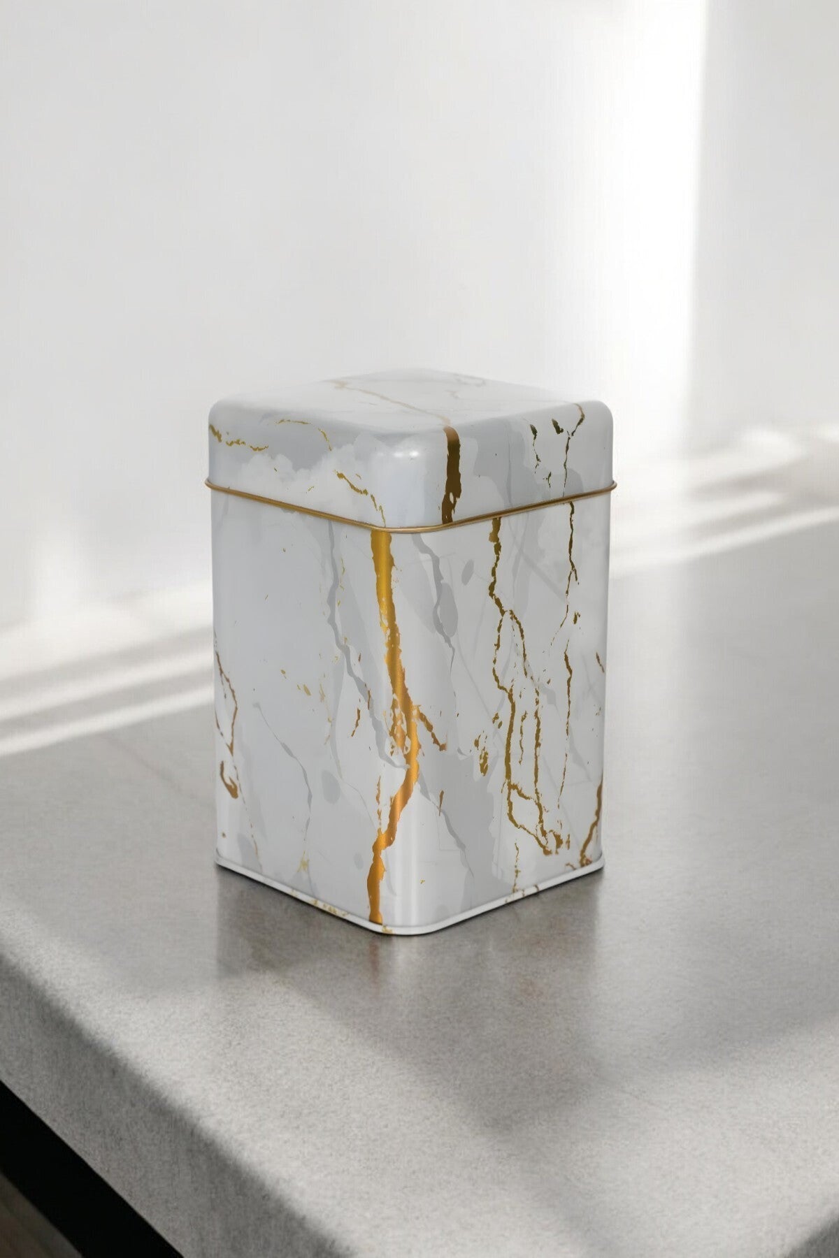 Evle Kare Metal Saklama Kabı 11x11 Cm