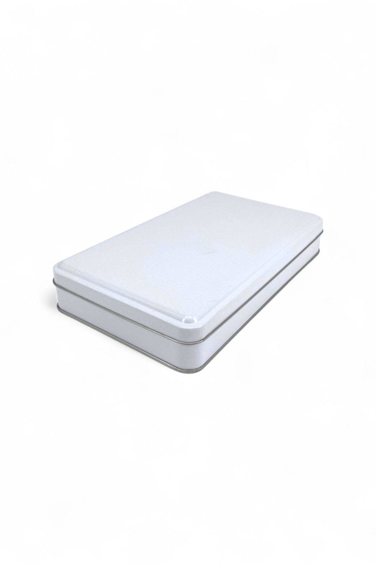 Kontensan 300x200x57 mm Metal Kapaklı Baskısız Metal Kutu, Mat Beyaz, 25 Adet