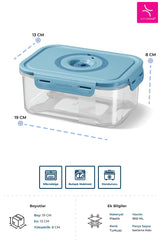 Prima Nova Seoul Vakumlu Taze Ürün Saklama Kabı 900 ML - 19 x 13 x 8 CM
