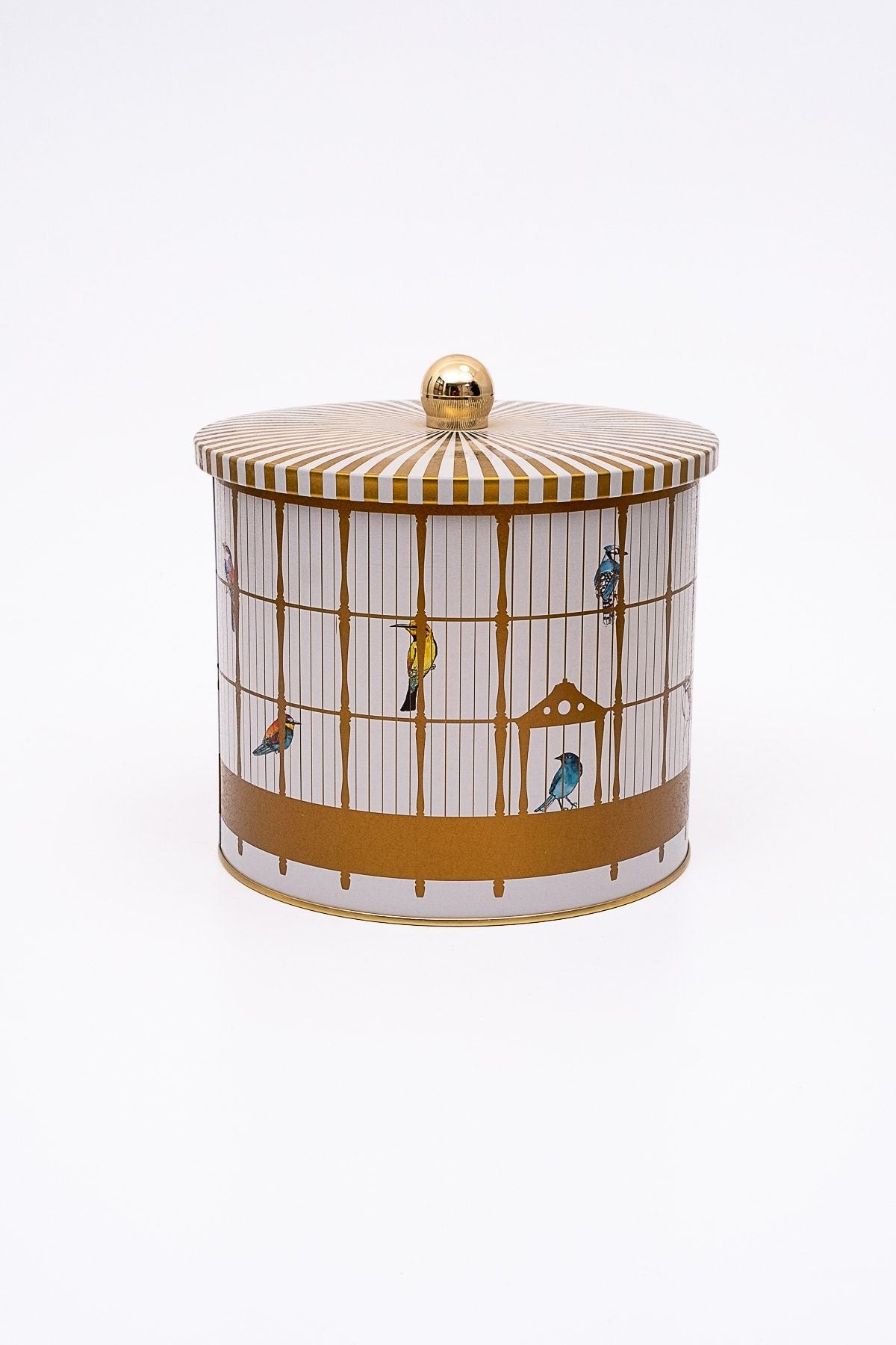 Bird Cage Desenli Erzak Saklama Kabı - Metal Saklama Kabı 17,5 Cm X 15,5 Cm Er146-t7