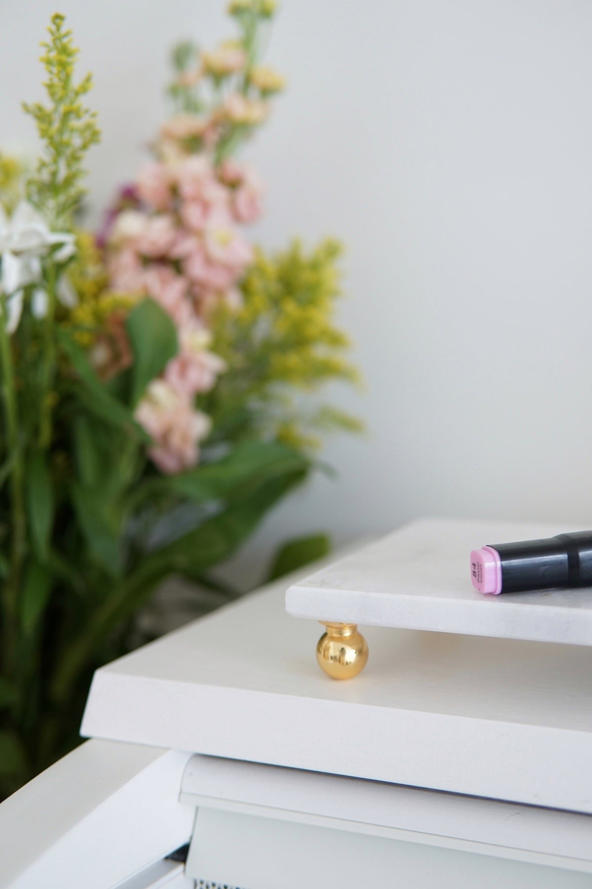 Beyaz Mermer Dikdörtgen Sunum Tabağı 24x12 cm | Çok Amaçlı Dekoratif Stand