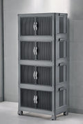 Evle Katlanabilir Modüler Dolap 4 lü 54 cm x 31,7 cm x 127 cm