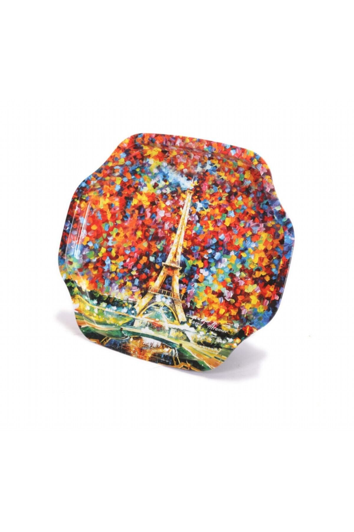 Ef166-02 Afremov Paris Desenli Özel Şekil Tepsi 28x33 Cm