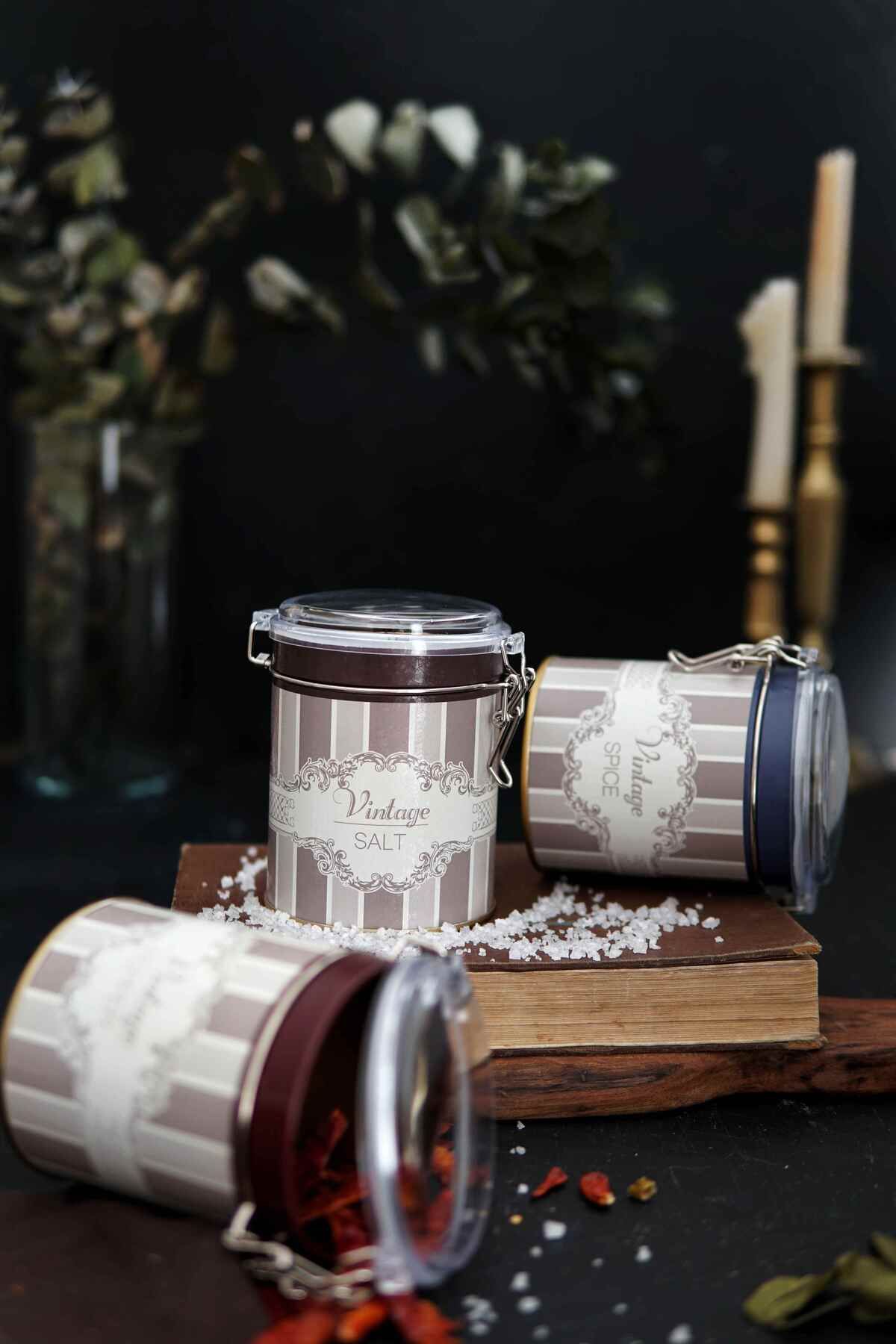 Erb19v5 Silindir Saklama Kabı Kilitli Ø90 3 Lü Set, Elegance