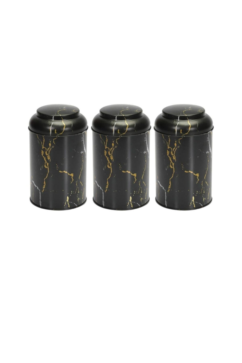 Efb0450 Silindir Saklama Kabı Ø105 3 Lü Set, Marble Black