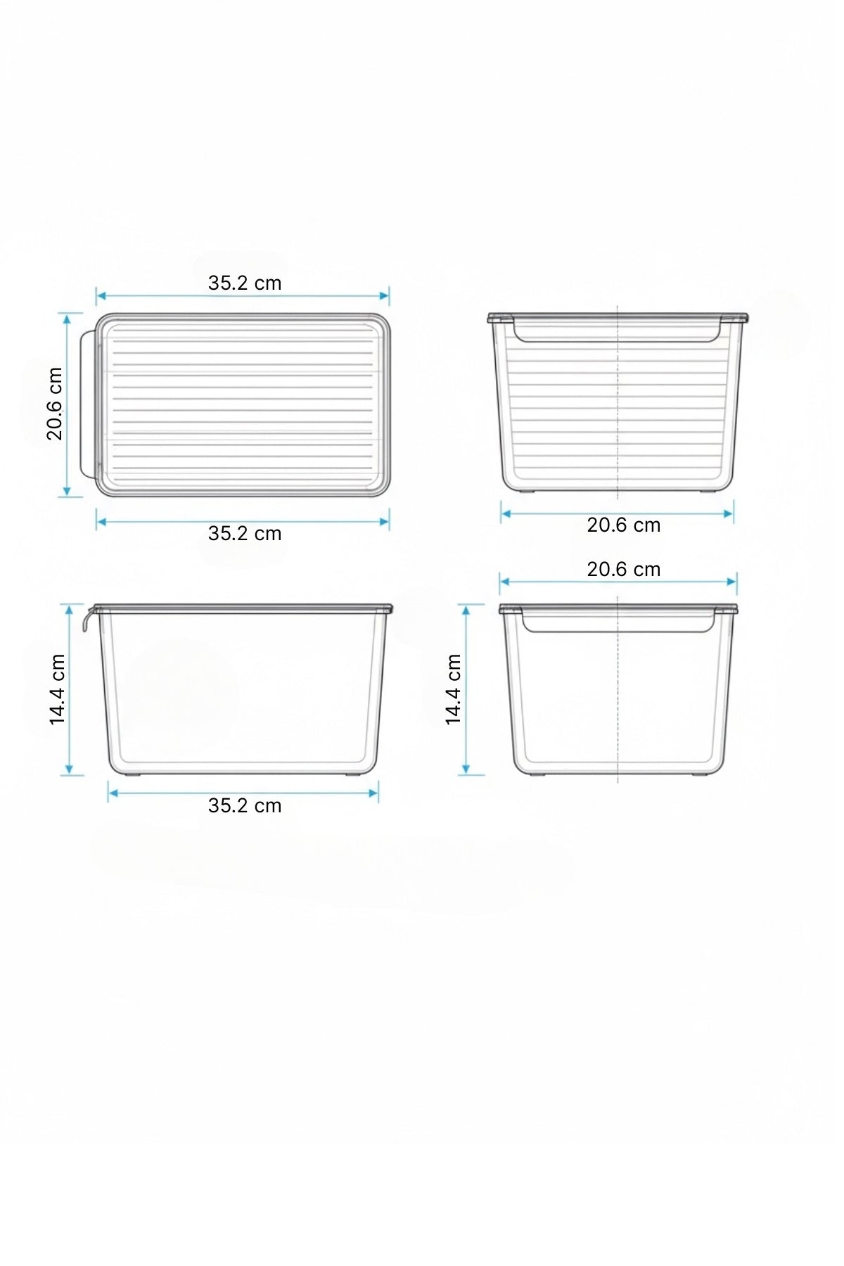 DecoBella PET Buzdolabı Düz.Kapaklı (XL), Renkli