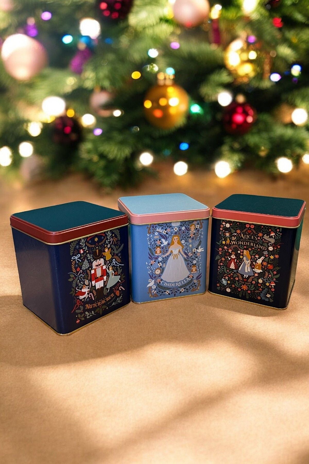 Tales Desenli 12x12x13 cm Metal Dekoratif Kutu